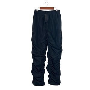 NWT New Jolie & Joy Women Black Ruched Cargo Pants‎ M Elastic Waist
